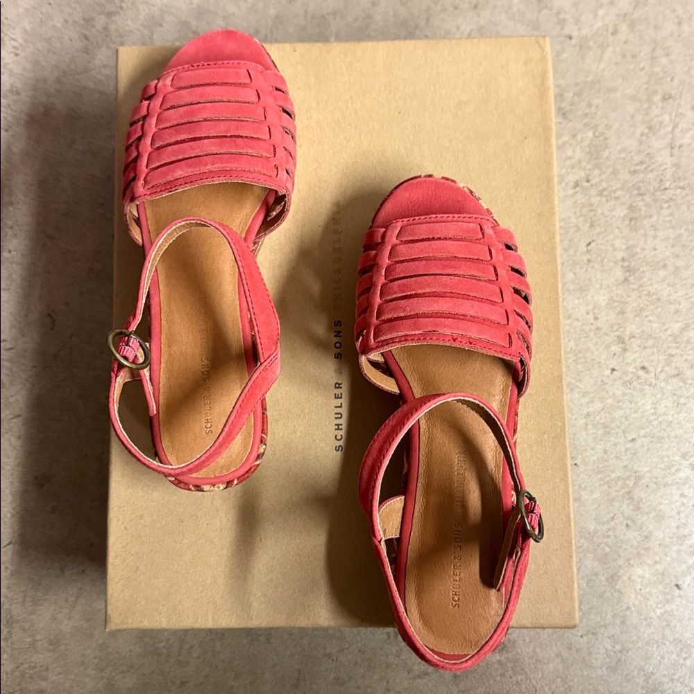 Brand new Schuler and sons Red Platform Sandals - Picture 6 of 8